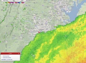 Stormen Irene på väg in över Arlington